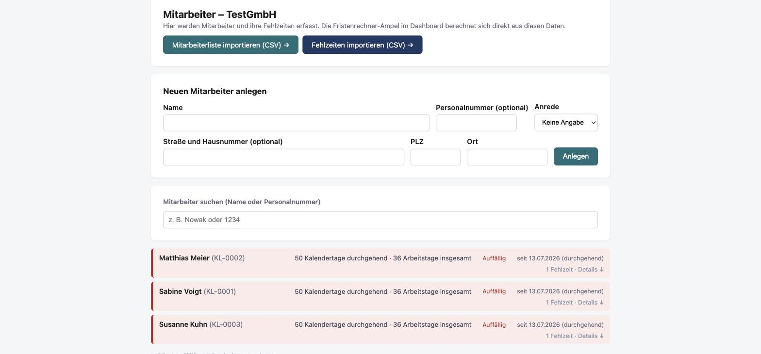 BEMPilot Mitarbeiterliste mit CSV-Import